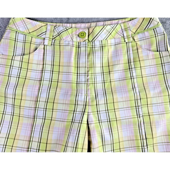 EP Pro NY Women's 8 Green Pink Plaid Golf Shorts Preppy Athletic Outdoors Tennis - Picture 2 of 10
